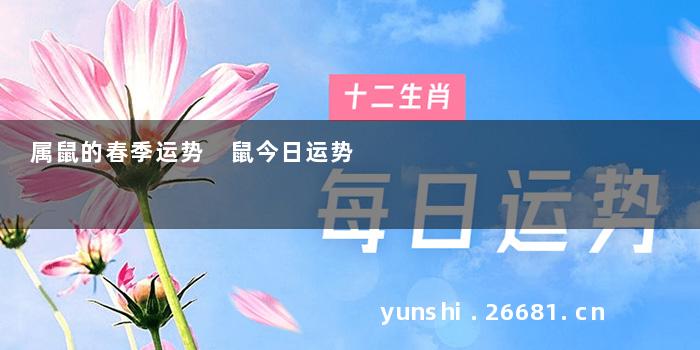 属鼠的春季运势 鼠今日运势
